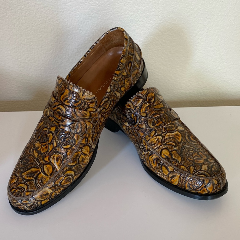 Marc Nolan hand tooled leather loafers